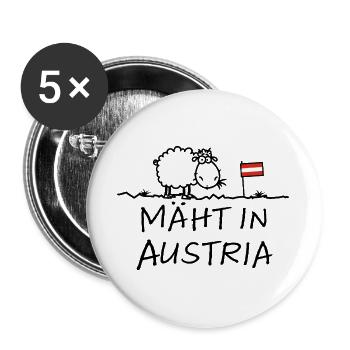 Mäht in Austria – Lustiger Österreich Schaf Spruch - Buttons large 2.2''/56 mm (5-pack) - white - Front