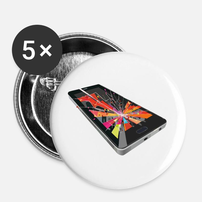 Handy - Buttons groß 56 mm (5er Pack) - Weiß