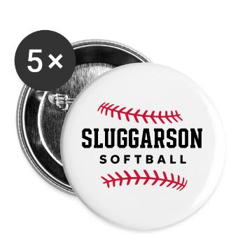 Sluggarson Softball - Buttons large 2.2''/56 mm (5-pack) - white - Front