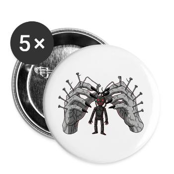Demonic Hands Puppet Show Horror Gothic - Buttons large 2.2''/56 mm (5-pack) - white - Front