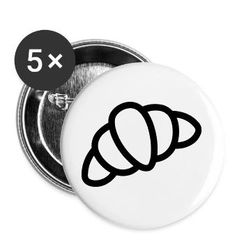 croissant - Lot de 5 grands badges (56 mm) - blanc - Devant