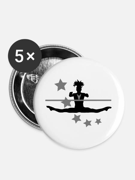 Gymnastik - Buttons groß 56 mm (5er Pack) - Weiß