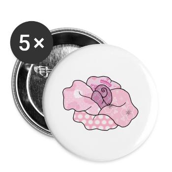 bunte_Rose - Lot de 5 grands badges (56 mm) - blanc - Devant