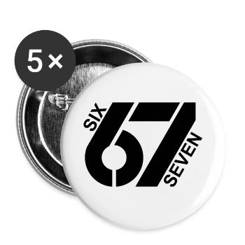 Six Sept 67 Jeunes Mot Meme Design - Lot de 5 grands badges (56 mm) - blanc - Devant