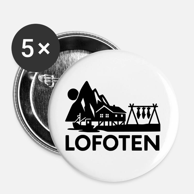lofoten silhouette - Buttons groß 56 mm (5er Pack) - Weiß