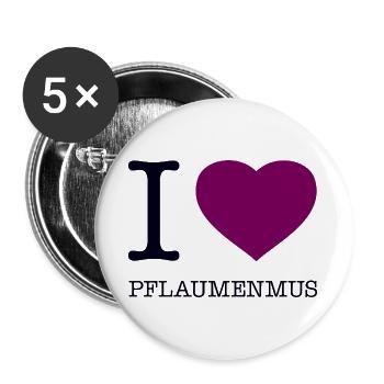 I love plum jam - Buttons large 2.2''/56 mm (5-pack) - white - Front