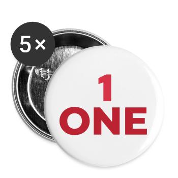 DESIGNATED NUMBER ONE IN RED - Buttons large 2.2''/56 mm (5-pack) - white - Front