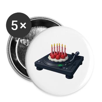 DJ BIRTHDAY - sound & vision - Buttons large 2.2''/56 mm (5-pack) - white - Front