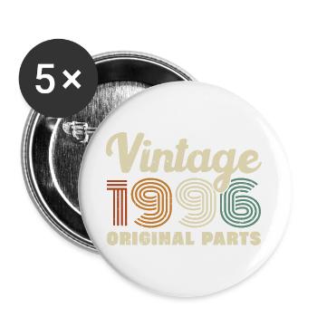 30 Jahre 1996 Vintage Retro Geburtstagsgeschenk - Buttons groß 56 mm (5er Pack) - Weiß - Vorne