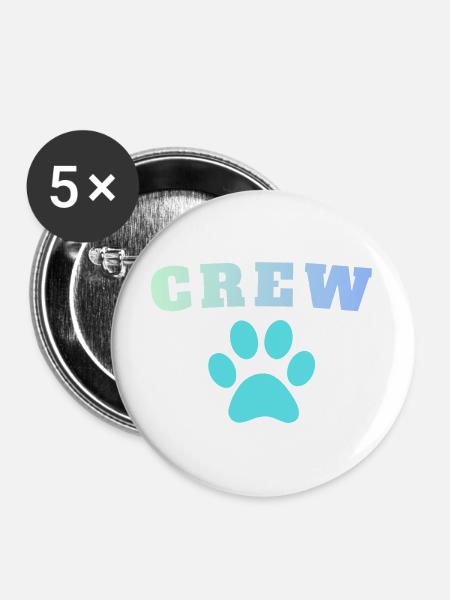 Crew Dog - Buttons groß 56 mm (5er Pack) - Weiß