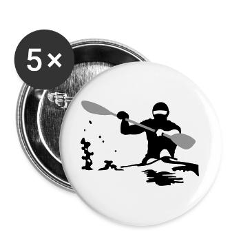 Kajak - Buttons groß 56 mm (5er Pack) - Weiß - Vorne