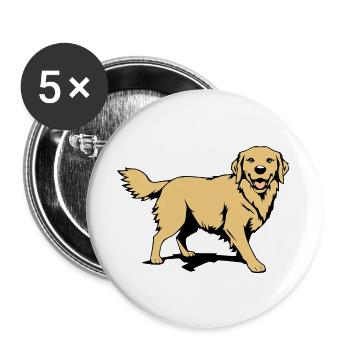 golden_retriever_bunt_T shirt_Geschenk - Buttons large 2.2''/56 mm (5-pack) - white - Front
