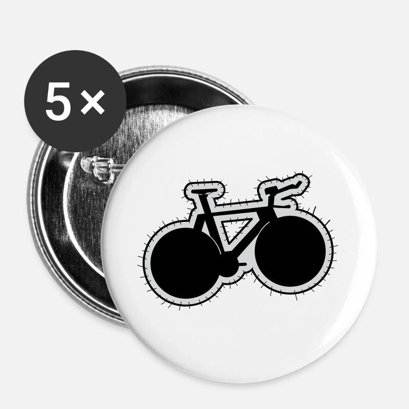 TRACK BIKE Patch - Buttons groß 56 mm (5er Pack) - Weiß