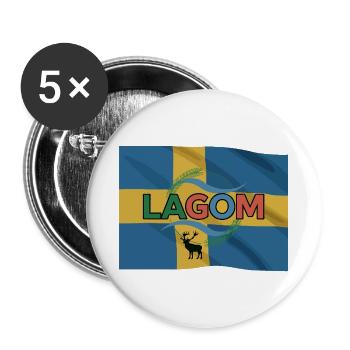 Lagom Sweden - Buttons large 2.2''/56 mm (5-pack) - white - Front