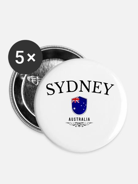 Souvenir Sydney, Sydney, Australien - Buttons groß 56 mm (5er Pack) - Weiß