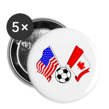 Football Canada vs États-Unis - Lot de 5 grands badges (56 mm) - blanc - Devant