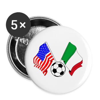 Football Italie vs États-Unis - Lot de 5 grands badges (56 mm) - blanc - Devant