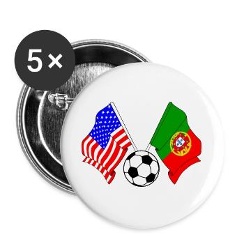 Fußball Portugal gegen USA - Buttons groß 56 mm (5er Pack) - Weiß - Vorne