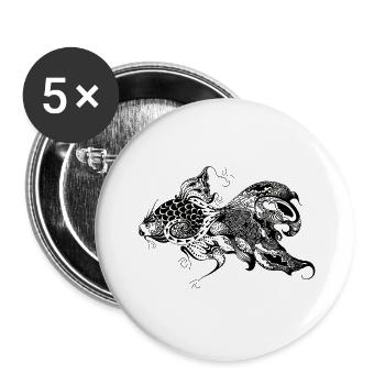 Fish - Buttons large 2.2''/56 mm (5-pack) - white - Front