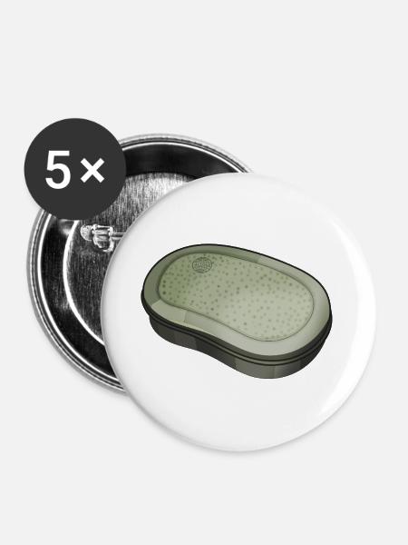 DDR Brotbüchse Illustration - Buttons groß 56 mm (5er Pack) - Weiß