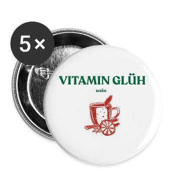 Vitamin Mulled Wine Christmas Market Design Healthy - Buttons large 2.2''/56 mm (5-pack) - white - Front