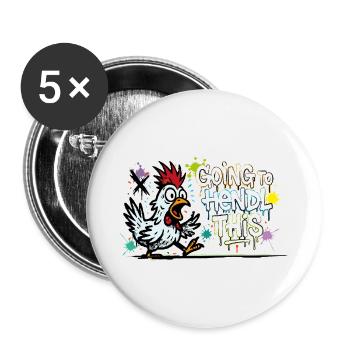 Going to Hendl This Graffiti Denglisch Spruch - Buttons large 2.2''/56 mm (5-pack) - white - Front