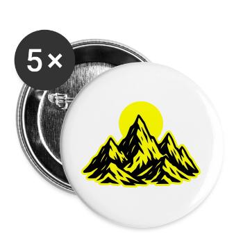 Soleil des montagnes - Lot de 5 grands badges (56 mm) - blanc - Devant