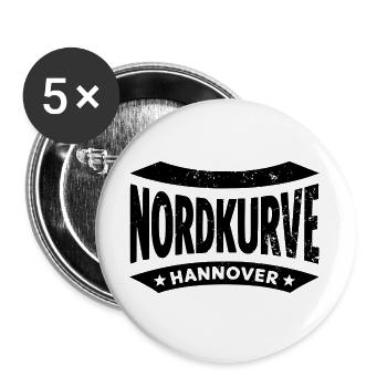 Hannover Nordkurve Stadion Fan Hoodie - Buttons groß 56 mm (5er Pack) - Weiß - Vorne