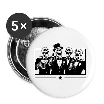 Squelette du Marié de l’équipe - Lot de 5 grands badges (56 mm) - blanc - Devant