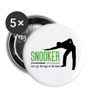 Snooker - Let's get the.boys on the baize - Buttons large 2.2''/56 mm (5-pack) - white - Front