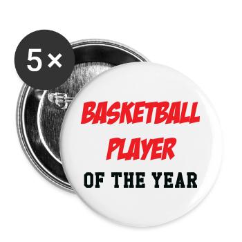 joueur de Basket de l'Année - Lot de 5 grands badges (56 mm) - blanc - Devant