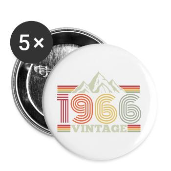 Randonnée en montagne vintage du 60e anniversaire de 1966 - Lot de 5 grands badges (56 mm) - blanc - Devant