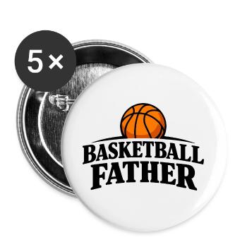 Basketball Father Retro Sports Design - Buttons large 2.2''/56 mm (5-pack) - white - Front