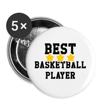 Meilleur basketteur du monde – champion sportif  - Lot de 5 grands badges (56 mm) - blanc - Devant