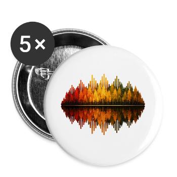 Arbres, Forêt, Nature, Nature sauvage, Plein air, Réflexion - Lot de 5 grands badges (56 mm) - blanc - Devant