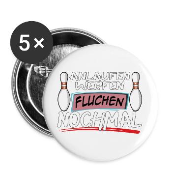 Run-up, throwing, cursing, bowling again - Buttons large 2.2''/56 mm (5-pack) - white - Front