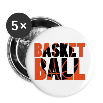 Basketball / Basketball / Basktet-Ball / Sports - Buttons large 2.2''/56 mm (5-pack) - white - Front