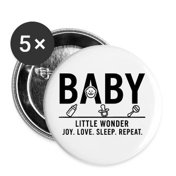 Baby Little Wonder Minimalist Design - Buttons large 2.2''/56 mm (5-pack) - white - Front