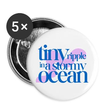 Tiny ripple in a stormy ocean (rosè background) - Buttons groß 56 mm (5er Pack) - Weiß - Vorne