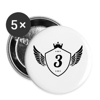 3 Coat of arms - Buttons large 2.2''/56 mm (5-pack) - white - Front