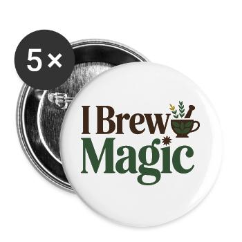 Kräuterkundige Ich Braue Magie Professioneller Klinischer DC - Buttons groß 56 mm (5er Pack) - Weiß - Vorne