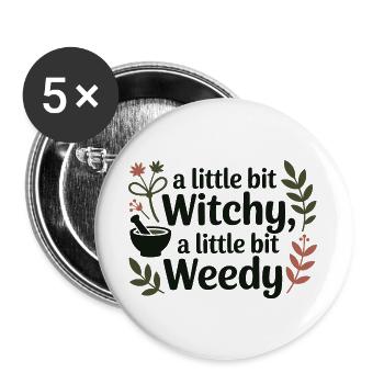 Herbalist Witchy Weedy Professional Clinical  - Buttons large 2.2''/56 mm (5-pack) - white - Front
