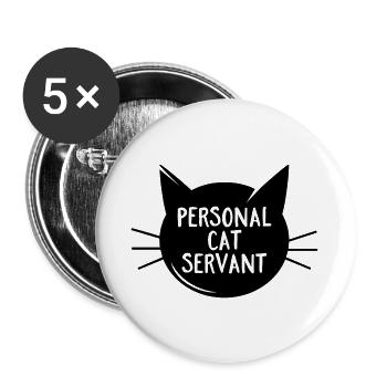 Personal Cat Servant - Buttons large 2.2''/56 mm (5-pack) - white - Front