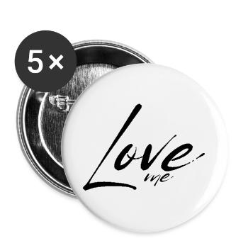 Love me - Buttons groß 56 mm (5er Pack) - Weiß - Vorne