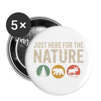 Juste ici pour la nature : silhouettes de la faune - Lot de 5 grands badges (56 mm) - blanc - Devant
