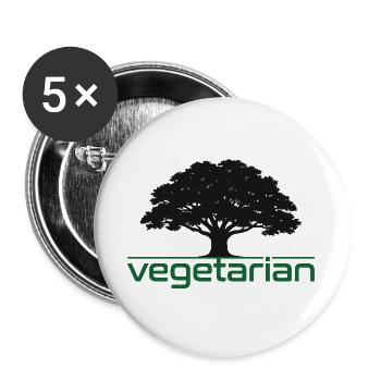 Vegetarian Oak – Natur & Beständigkeit Design - Buttons groß 56 mm (5er Pack) - Weiß - Vorne
