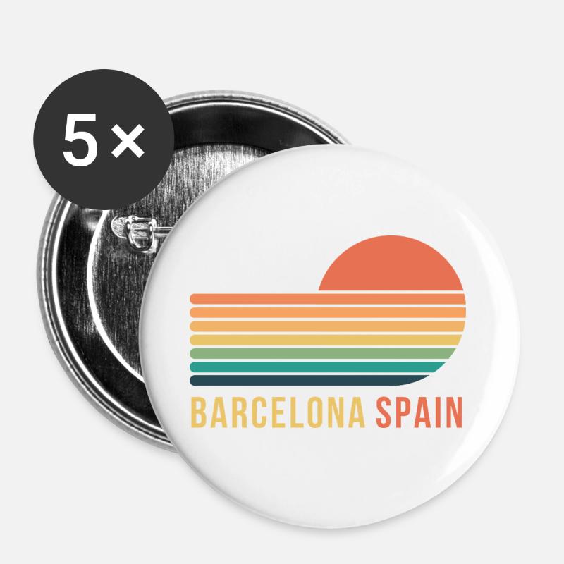 Barcelona - Buttons large 2.2''/56 mm (5-pack) - white