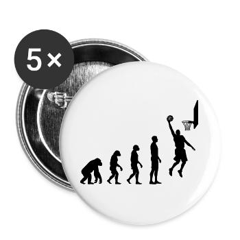 Évolution du basket-ball : d’humain à joueur de basket - Lot de 5 grands badges (56 mm) - blanc - Devant