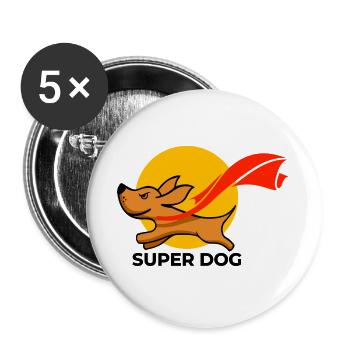 Sanglier sprinteur au soleil - Lot de 5 grands badges (56 mm) - blanc - Devant