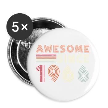 1966 Retro Lines Anniversary Design - Buttons large 2.2''/56 mm (5-pack) - white - Front